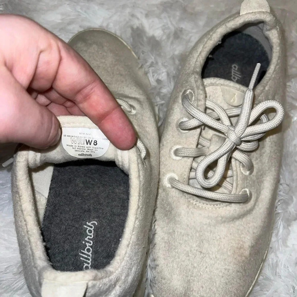 Allbird White Wool Sneakers Size Womens 8 - Picture 6 of 7